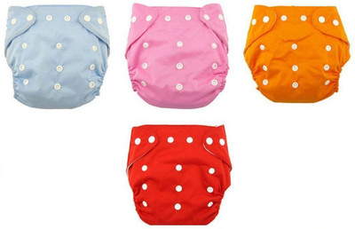 

N&M Reusable Nappy Organic Cotton Anti Bacterial Washable Free Size Adjustable WaterProof Covered, Multicolor