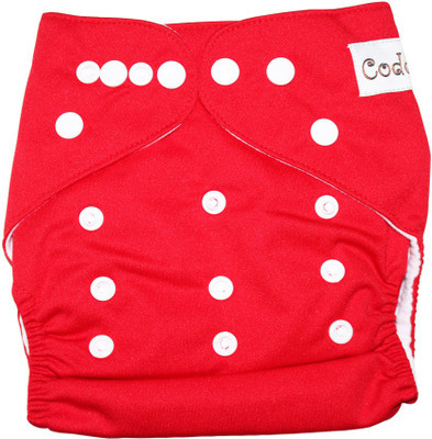 

Coddle Pocket Cloth Diaper plus a Microfiber Insert- Bright Champ, Red