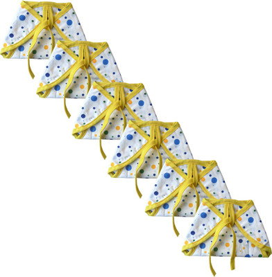

SRIM Reusable Cotton Nappy - Dot with Yellow Border, White;yellow