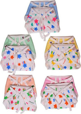 

Aayat Kids Reusable Printed Cotton Baby Nappies (Pack of 10, Multicolor