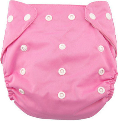 

N&M Reusable Nappy Organic Cotton Anti Bacterial Washable Free Size Adjustable WaterProof, Pink
