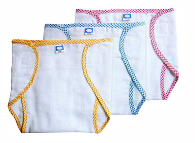 

Creative India Exports Cotton 3 Pcs Of Velcro Baby Nappies Set, Multicolor