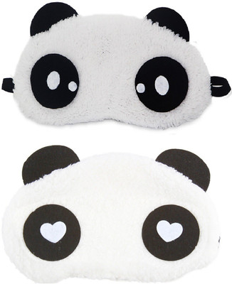 

Jonty WH Dot Panda Travel Sleep Cover Blindfold (Pack of 2) Eye Shade(White)