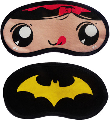

Jonty RedRibbon-YellowBat Cartoon Travel Sleeping Eye Cover Blindfold (Pack of 2) Eye Shade(Multicolor)