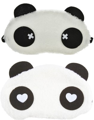 Jonty WH Cross Panda Travel Sleep Cover Blindfold (Pack of 2) Eye Shade(White)
