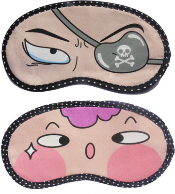 

Jonty PatchEye-PinkCheek Cartoon Travel Sleeping Eye Cover Blindfold (Pack of 2) Eye Shade(Multicolor)