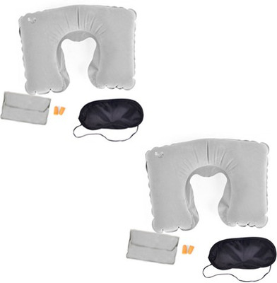 Etheco Travel Pillow Combo Set Neck Pillow & Eye Shade(grey) available at flipkart for Rs.400