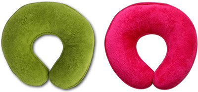 

Desirica Soft Foam Travel 7 Neck Pillow(Green, Pink)