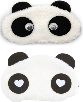 

Jonty WH Eyes Panda Travel Sleep Cover Blindfold (Pack of 2) Eye Shade(White)