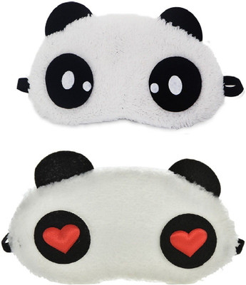 

Jenna Dot Red Heart Panda Travel Sleep Cover Blindfold (Pack of 2)(2 g)