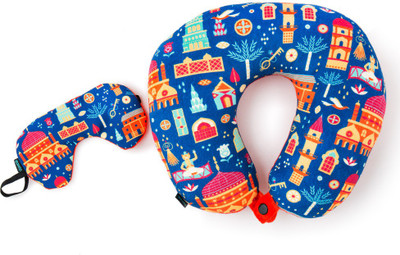 

Chumbak Magic Carpet Ride Travel Pillow With Eye Mask Neck Pillow & Eye Shade(Orange)