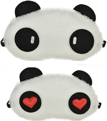 

Jenna Cylinder Red Heart Panda Travel Sleep Cover Blindfold (Pack of 2)(2 g)