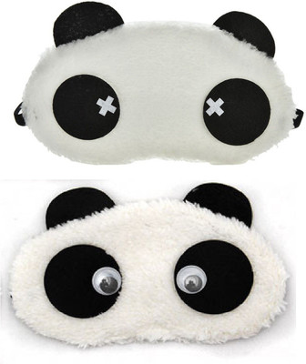 

Jonty Cross Eyes Panda Travel Sleep Cover Blindfold (Pack of 2) Eye Shade(Multicolor)