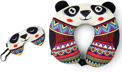 

Chumbak Cuddly Panda Travel Pillow With Eye Mask Neck Pillow & Eye Shade(Black)
