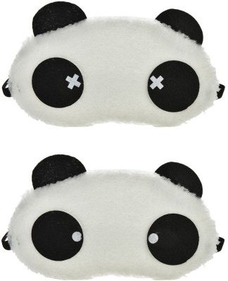 Jonty Round Cross Panda Travel Sleep Cover Blindfold (Pack of 2) Eye Shade(Multicolor)