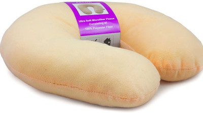 

VIAGGI Feather Soft Microfibre Neck Pillow(Dim Peach), Light orange
