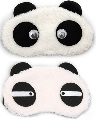 

Jonty Straight Eyes Panda Travel Sleep Cover Blindfold (Pack of 2) Eye Shade(White)
