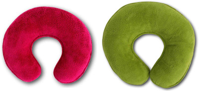 

Desirica Soft Foam Travel 4 Neck Pillow(Red, Green), Green;red