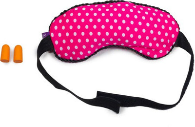 

VIAGGI Microbeads Mask With Ear Plugs Eye Shade(Pink Dot Mini)