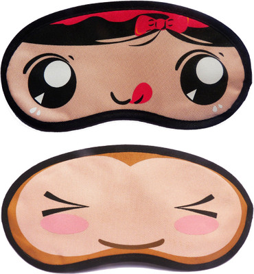 

Jonty RedRibbon-WinkEye Cartoon Travel Sleeping Eye Cover Blindfold (Pack of 2) Eye Shade(Multicolor)