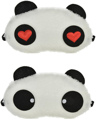 

Jenna Round Red Heart Panda Travel Sleep Cover Blindfold (Pack of 2)(2 g)