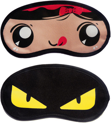 

Jonty RedRibbon-YellowEye Cartoon Travel Sleeping Eye Cover Blindfold (Pack of 2) Eye Shade(Multicolor)