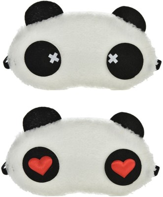 Jonty Cross Red Heart Panda Travel Sleep Cover Blindfold (Pack of 2) Eye Shade(Multicolor)