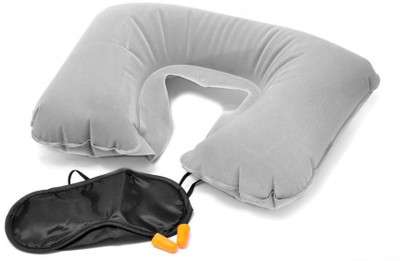 

Shrih Inflatable Air Cushion Ear Plug Neck Pillow & Eye Shade(Grey)