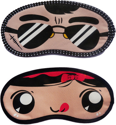 

Jenna BlackSpecs-RedRibbon Cartoon Travel Sleeping Eye Cover Blindfold (Pack of 2)(2 g)