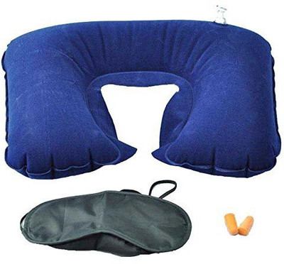 

Stargale 3 in 1 Travel Inflatable Air Cushion Eye Mask Ear Plug Neck Pillow(Multi), Multicolor