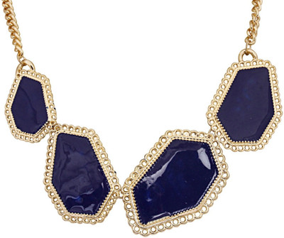 55% OFF on Crunchy Fashion Blue Blocks Statement Alloy Necklace