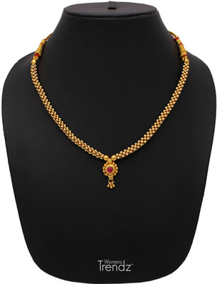 68% OFF on Womens Trendz Small Saaj Ghat Pendant Thushi Crystal Yellow Gold Plated Alloy Necklace