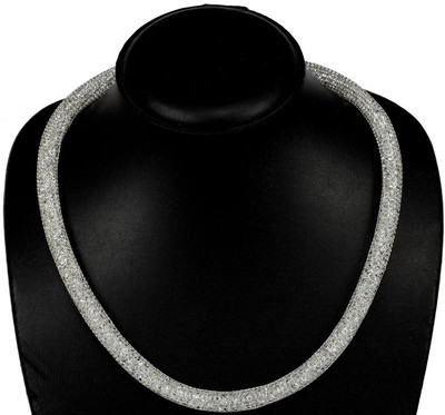 

Jewels Guru Cubic Zirconia Rhodium Plated Alloy Chain