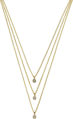 

Oomph Gold & White Multi layer Crystal Fashion Jewellery for Women, Girls & Ladies Metal Necklace