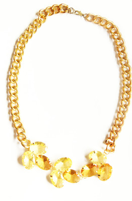 20% OFF on Ornamas Rhodium Plated Brass, Alloy, Resin, Stone Necklace