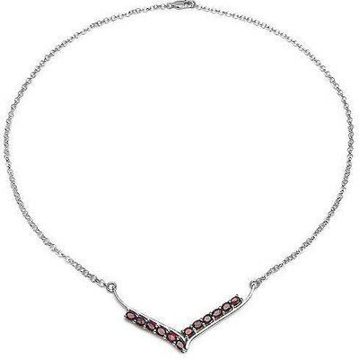 

Johareez Garnet Rhodium Plated Sterling Silver Necklace