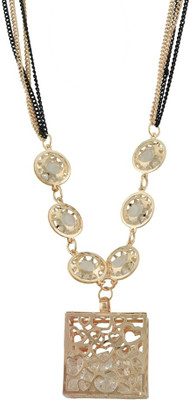 

High Trendz Designer Pendant With Long Chain Cubic Zirconia Gold-plated Plated Alloy Necklace
