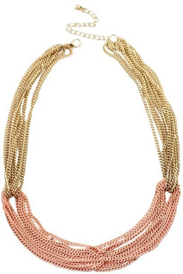 

Oomph Gold & Pink Peach Multi layer Fashion Jewellery for Women, Girls & Ladies Metal Necklace