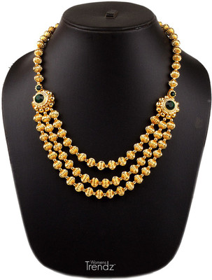 Womens Trendz Jav Mani Triveni Haar Crystal Gold-plated Plated Alloy Necklace