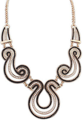 

Aaishwarya Black and White Retro Crystal Alloy Necklace