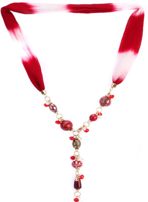 30% OFF on Trinketbag Red And White Glass Fabric Necklace 30% OFF on Trinketbag Red And White Glass Fabric Necklace