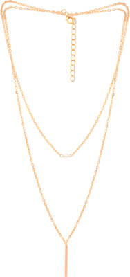 

Aaishwarya Petite Crystal And Drop Bar Layered Alloy Necklace