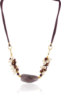 

Thingalicious Bountiful Lavendar Agate & Fresh Water Pearls Alloy Necklace