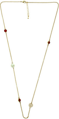 

Oomph Pink Beads & Faux Pearl Fashion Jewellery for Women, Girls & Ladies Metal Necklace