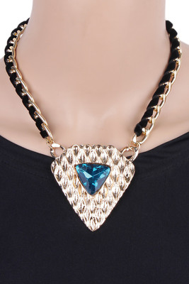 70% OFF on Cinderella Collection By Shining Diva Blue Stone Triangle Statement Alloy Necklace 70% OFF on Cinderella Collection By Shining Diva Blue Stone Triangle Statement Alloy Necklace