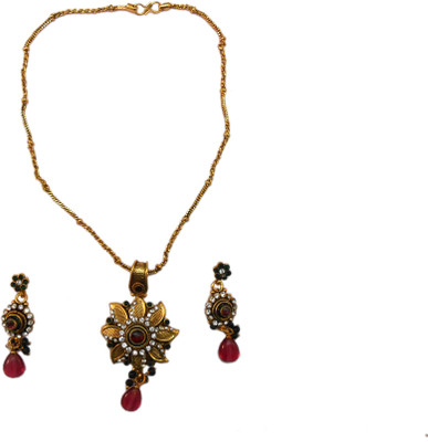 

My Design Copper Pendent Set With Earrings Copper Plated Copper Chain Set