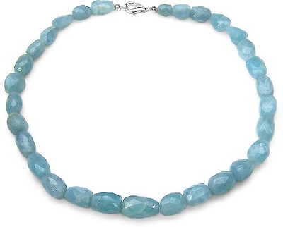 

Johareez Beautiful Aquamarine Rhodium Plated Sterling Silver Necklace