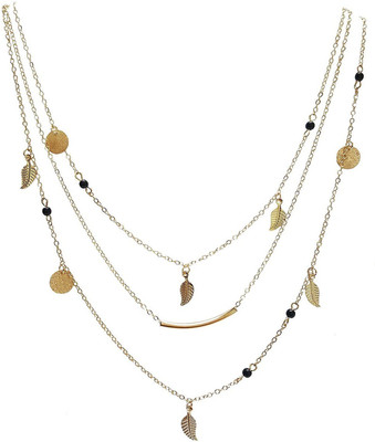 

Mehrunnisa Fashion Charms Gold Tone Multi Chain Beaded Metal Chain