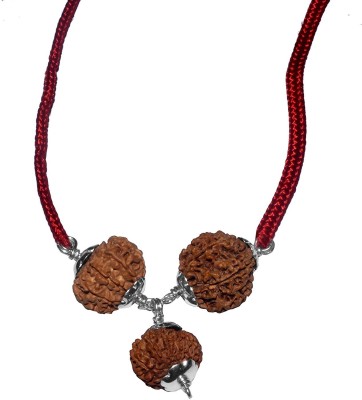 Navkaar Creation Rudraksha Combination For Opening Intution Power & 6th Sense 3,3,14 Mukhi Java Lab Certified Dori Necklace