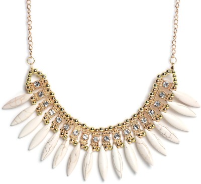 Shining Diva Stylish White Statement Alloy Necklace